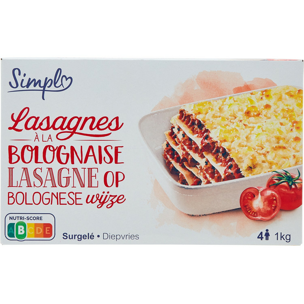 Lasagnes à la bolognaise surgelées